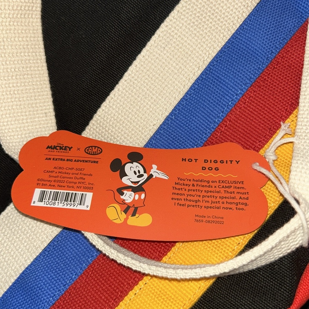 {Disney} Mickey and Friends x CAMP Kids Canvas Duffel Bag - Black and Red - Picture 5 of 10